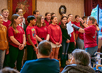Image of the Killingly Intermediate School performing in front of Westview's patients and residents